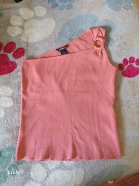 Sweaterworks Coral One-Shoulder Knit Top with Ring Accent